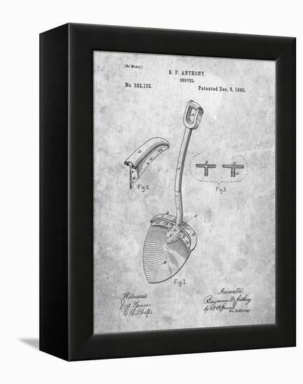 PP976-Slate Original Shovel Patent 1885 Patent Poster-Cole Borders-Framed Premier Image Canvas