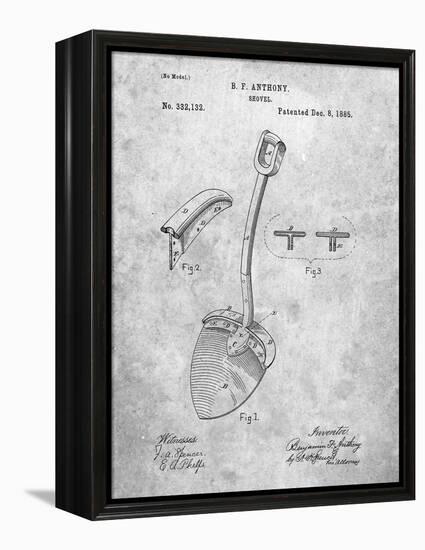 PP976-Slate Original Shovel Patent 1885 Patent Poster-Cole Borders-Framed Premier Image Canvas