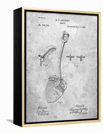 PP976-Slate Original Shovel Patent 1885 Patent Poster-Cole Borders-Framed Premier Image Canvas