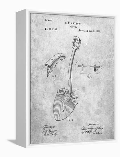 PP976-Slate Original Shovel Patent 1885 Patent Poster-Cole Borders-Framed Premier Image Canvas