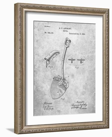 PP976-Slate Original Shovel Patent 1885 Patent Poster-Cole Borders-Framed Giclee Print