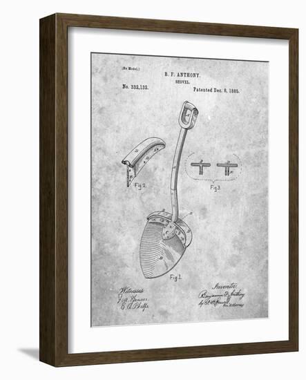 PP976-Slate Original Shovel Patent 1885 Patent Poster-Cole Borders-Framed Giclee Print