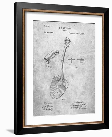 PP976-Slate Original Shovel Patent 1885 Patent Poster-Cole Borders-Framed Giclee Print