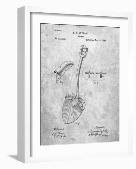 PP976-Slate Original Shovel Patent 1885 Patent Poster-Cole Borders-Framed Giclee Print