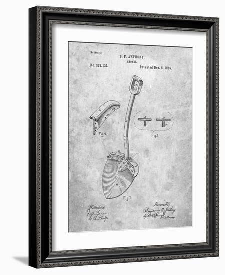 PP976-Slate Original Shovel Patent 1885 Patent Poster-Cole Borders-Framed Giclee Print