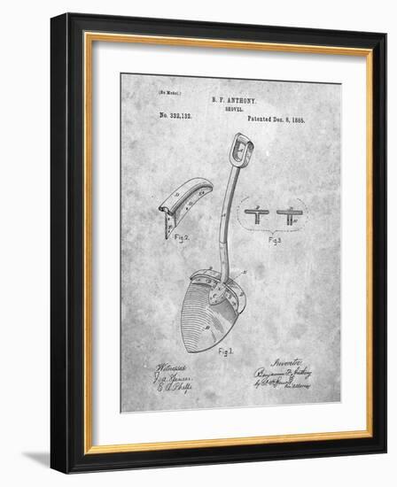 PP976-Slate Original Shovel Patent 1885 Patent Poster-Cole Borders-Framed Giclee Print