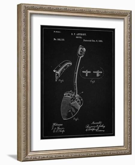 PP976-Vintage Black Original Shovel Patent 1885 Patent Poster-Cole Borders-Framed Giclee Print