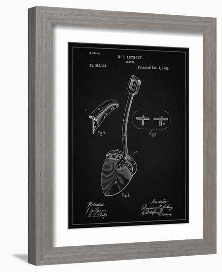 PP976-Vintage Black Original Shovel Patent 1885 Patent Poster-Cole Borders-Framed Giclee Print