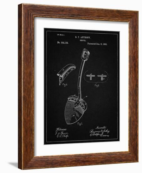 PP976-Vintage Black Original Shovel Patent 1885 Patent Poster-Cole Borders-Framed Giclee Print