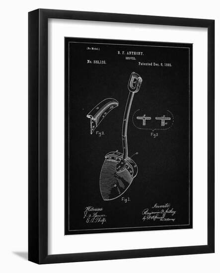 PP976-Vintage Black Original Shovel Patent 1885 Patent Poster-Cole Borders-Framed Giclee Print