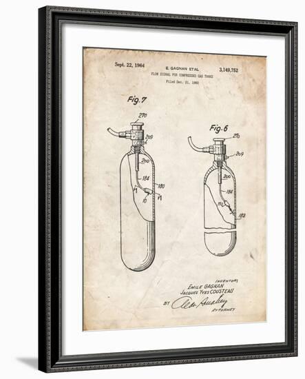 PP981-Vintage Parchment Oxygen Tank Poster-Cole Borders-Framed Giclee Print