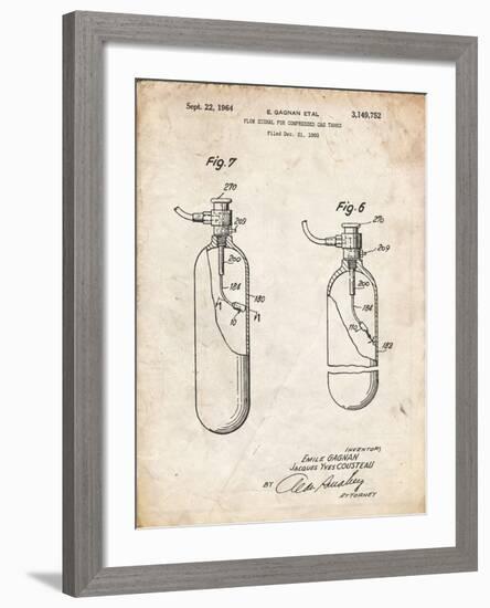 PP981-Vintage Parchment Oxygen Tank Poster-Cole Borders-Framed Giclee Print