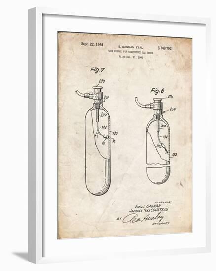 PP981-Vintage Parchment Oxygen Tank Poster-Cole Borders-Framed Giclee Print