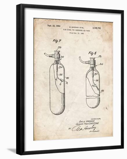 PP981-Vintage Parchment Oxygen Tank Poster-Cole Borders-Framed Giclee Print