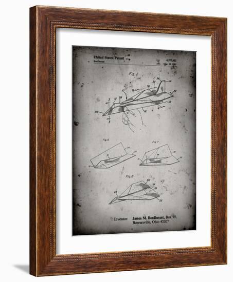 PP983-Faded Grey Paper Airplane Patent Poster-Cole Borders-Framed Giclee Print