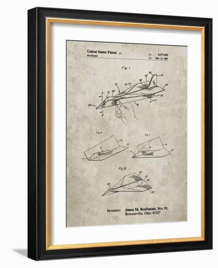 PP983-Sandstone Paper Airplane Patent Poster-Cole Borders-Framed Giclee Print