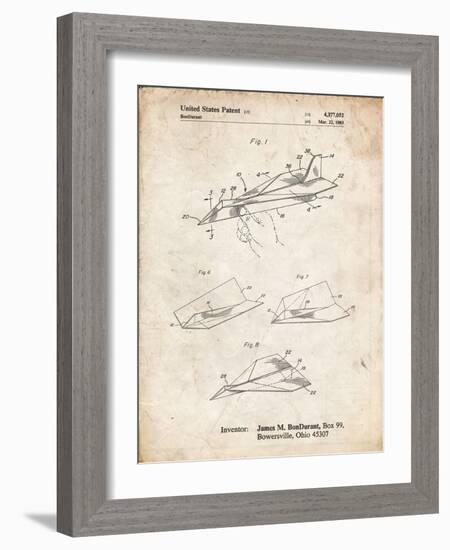 PP983-Vintage Parchment Paper Airplane Patent Poster-Cole Borders-Framed Giclee Print