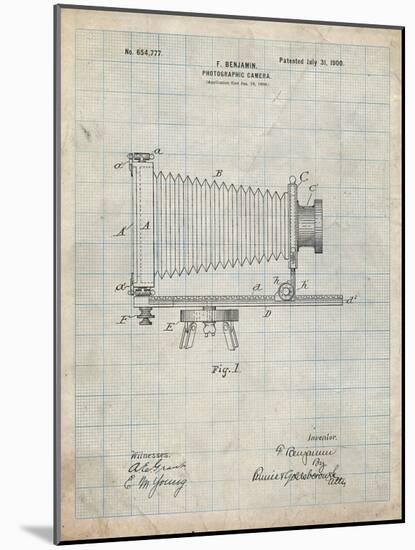 PP985-Antique Grid Parchment Photographic Camera Patent Poster-Cole Borders-Mounted Giclee Print