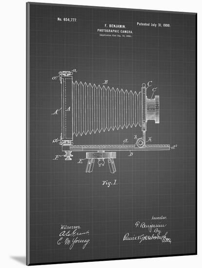 PP985-Black Grid Photographic Camera Patent Poster-Cole Borders-Mounted Giclee Print