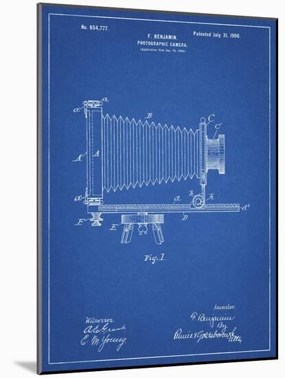 PP985-Blueprint Photographic Camera Patent Poster-Cole Borders-Mounted Giclee Print