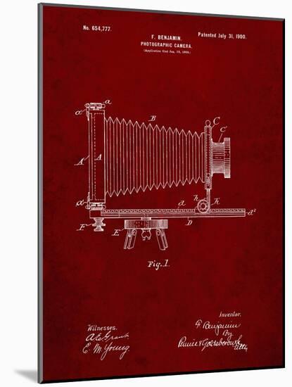 PP985-Burgundy Photographic Camera Patent Poster-Cole Borders-Mounted Giclee Print
