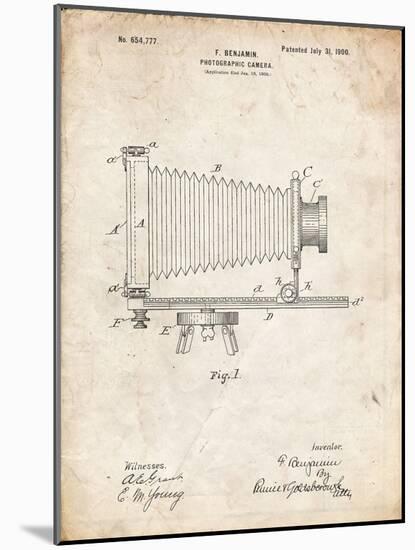 PP985-Vintage Parchment Photographic Camera Patent Poster-Cole Borders-Mounted Giclee Print