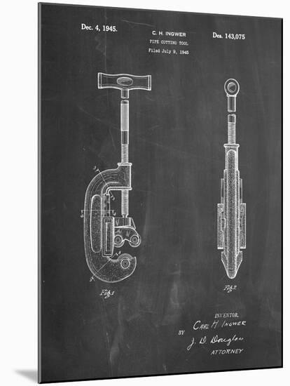 PP986-Chalkboard Pipe Cutting Tool Patent Poster-Cole Borders-Mounted Giclee Print