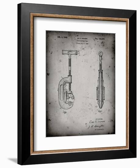 PP986-Faded Grey Pipe Cutting Tool Patent Poster-Cole Borders-Framed Giclee Print