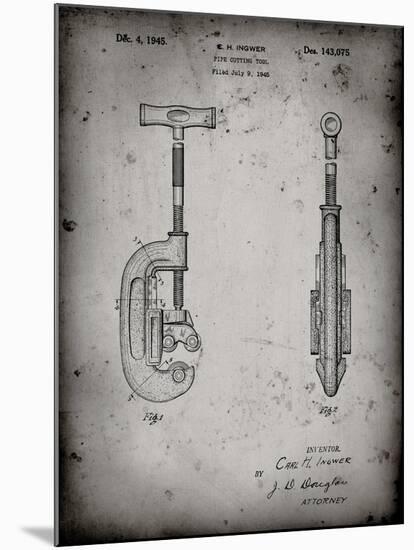 PP986-Faded Grey Pipe Cutting Tool Patent Poster-Cole Borders-Mounted Giclee Print