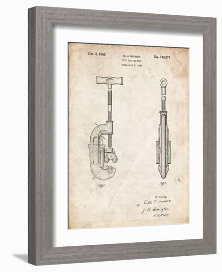 PP986-Vintage Parchment Pipe Cutting Tool Patent Poster-Cole Borders-Framed Giclee Print