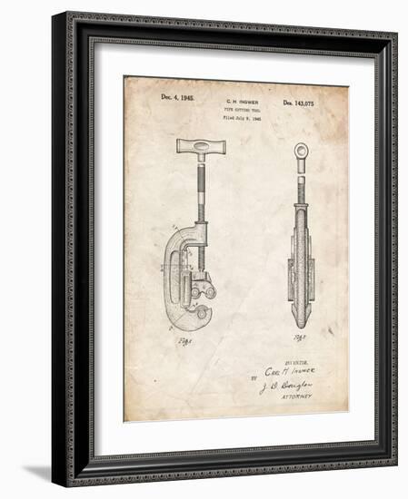 PP986-Vintage Parchment Pipe Cutting Tool Patent Poster-Cole Borders-Framed Giclee Print