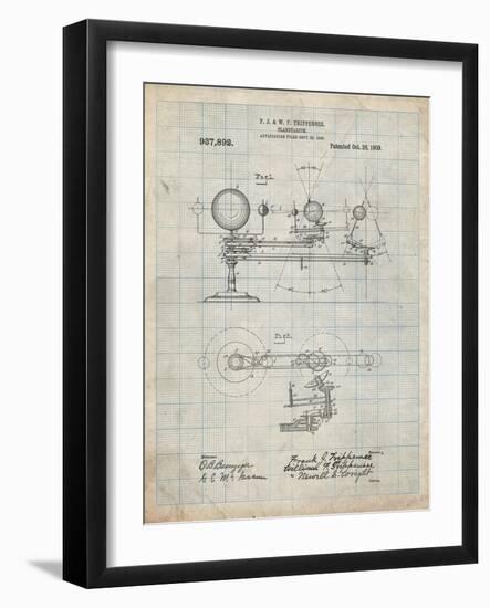 PP988-Antique Grid Parchment Planetarium 1909 Patent Poster-Cole Borders-Framed Giclee Print