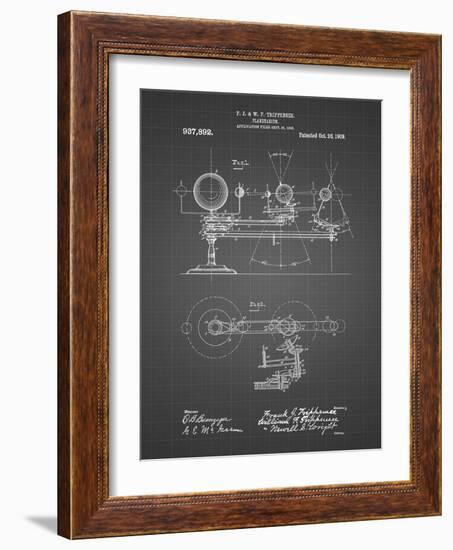 PP988-Black Grid Planetarium 1909 Patent Poster-Cole Borders-Framed Giclee Print