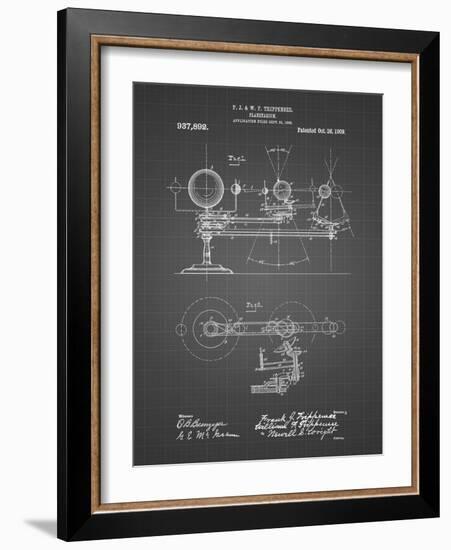 PP988-Black Grid Planetarium 1909 Patent Poster-Cole Borders-Framed Giclee Print