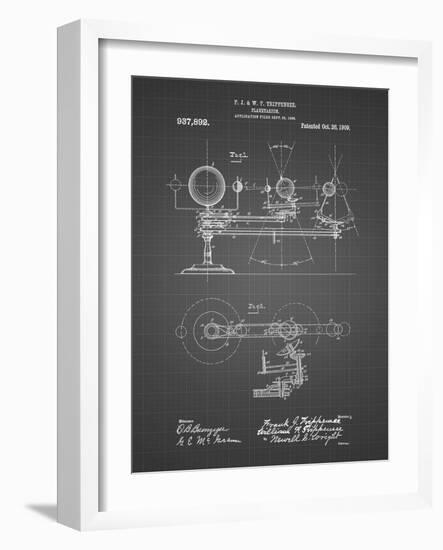 PP988-Black Grid Planetarium 1909 Patent Poster-Cole Borders-Framed Giclee Print
