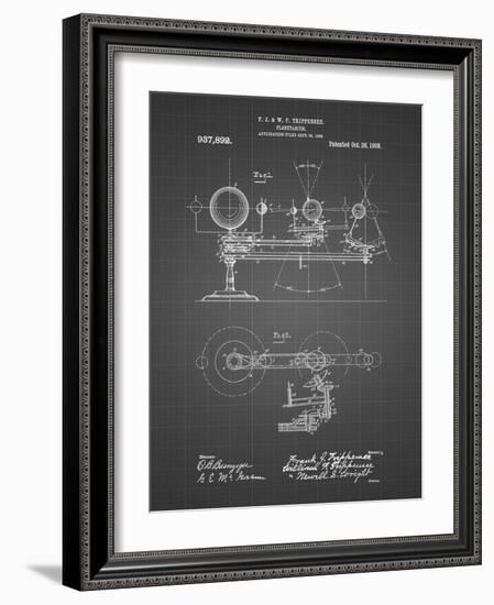 PP988-Black Grid Planetarium 1909 Patent Poster-Cole Borders-Framed Giclee Print