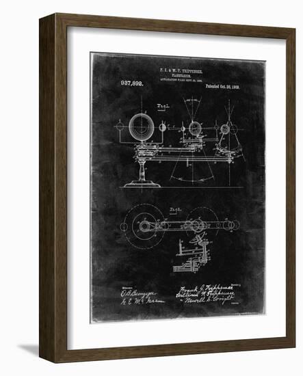 PP988-Black Grunge Planetarium 1909 Patent Poster-Cole Borders-Framed Giclee Print