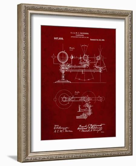 PP988-Burgundy Planetarium 1909 Patent Poster-Cole Borders-Framed Giclee Print