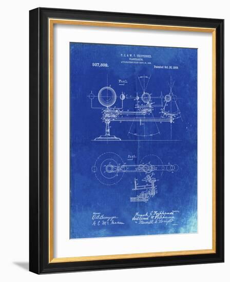 PP988-Faded Blueprint Planetarium 1909 Patent Poster-Cole Borders-Framed Giclee Print