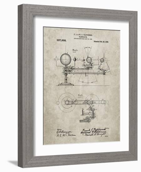 PP988-Sandstone Planetarium 1909 Patent Poster-Cole Borders-Framed Giclee Print