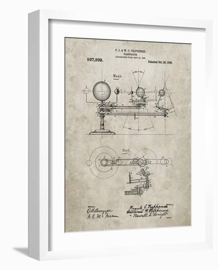 PP988-Sandstone Planetarium 1909 Patent Poster-Cole Borders-Framed Giclee Print