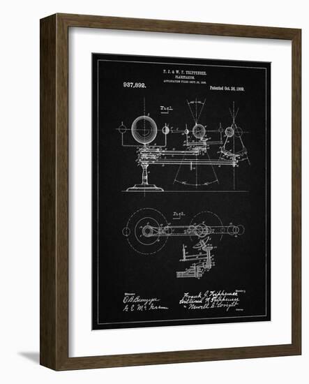 PP988-Vintage Black Planetarium 1909 Patent Poster-Cole Borders-Framed Giclee Print