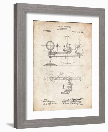 PP988-Vintage Parchment Planetarium 1909 Patent Poster-Cole Borders-Framed Giclee Print