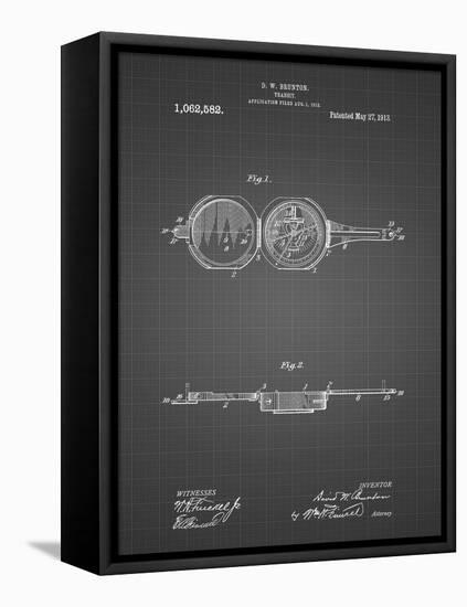 PP992-Black Grid Pocket Transit Compass 1919 Patent Poster-Cole Borders-Framed Premier Image Canvas