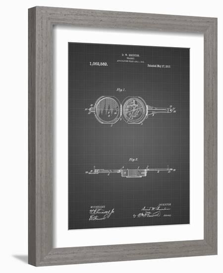 PP992-Black Grid Pocket Transit Compass 1919 Patent Poster-Cole Borders-Framed Giclee Print