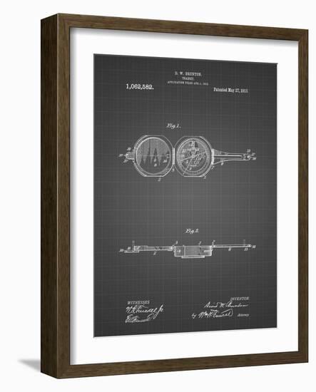 PP992-Black Grid Pocket Transit Compass 1919 Patent Poster-Cole Borders-Framed Giclee Print