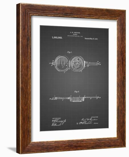 PP992-Black Grid Pocket Transit Compass 1919 Patent Poster-Cole Borders-Framed Giclee Print