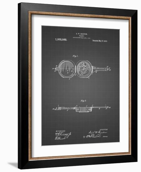 PP992-Black Grid Pocket Transit Compass 1919 Patent Poster-Cole Borders-Framed Giclee Print