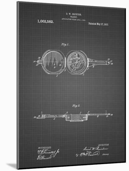 PP992-Black Grid Pocket Transit Compass 1919 Patent Poster-Cole Borders-Mounted Giclee Print