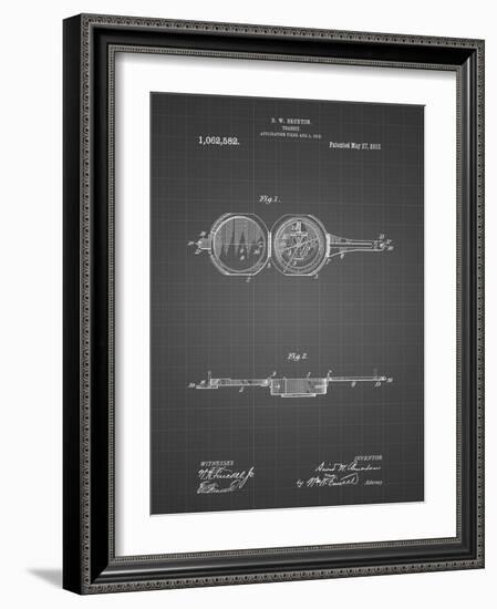 PP992-Black Grid Pocket Transit Compass 1919 Patent Poster-Cole Borders-Framed Giclee Print